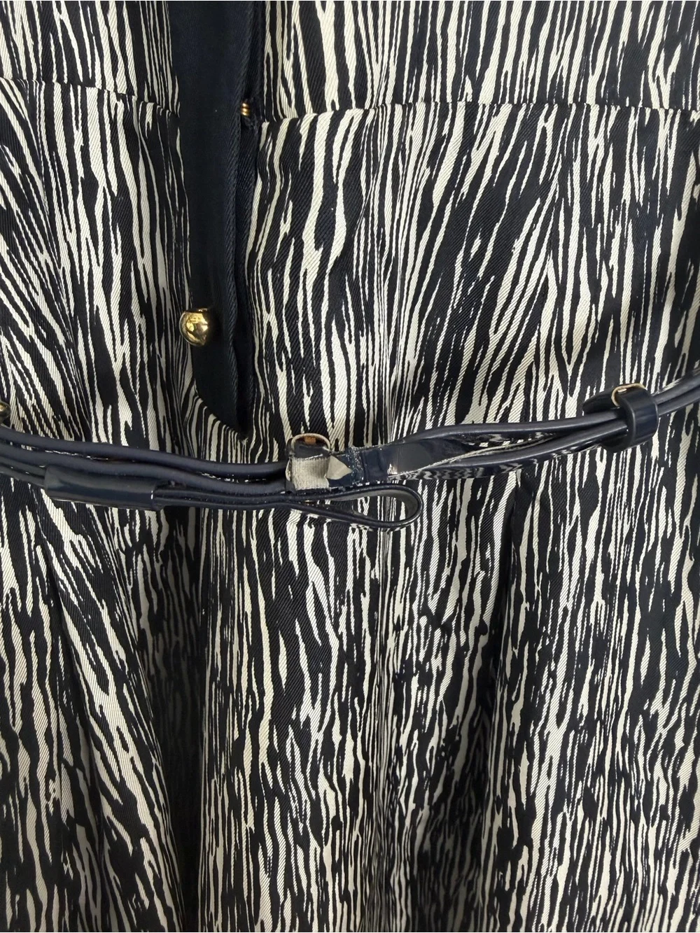 Kate Spade Stefania Silk Half Button Up‎ Mini Dress Women Size 6 Black White
